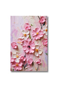 Soft Pink Garden Textured Canvas Wall Art #004