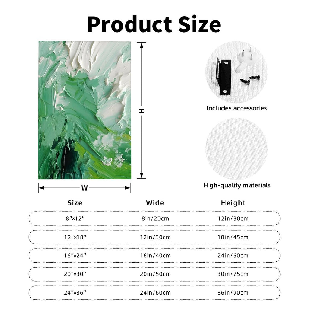 Neutral Green Textured Abstract Color Framed Canvas Art #003