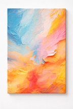 Sunrise Harmony Abstract Color Framed Canvas Art #001