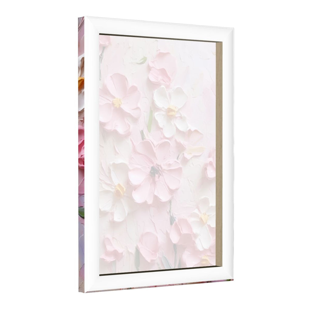 Soft Pink Garden Textured Canvas Wall Art #004