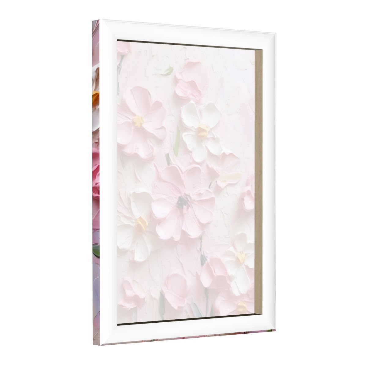 Soft Pink Garden Textured Canvas Wall Art #004