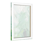 Neutral Green Textured Abstract Color Framed Canvas Art #003