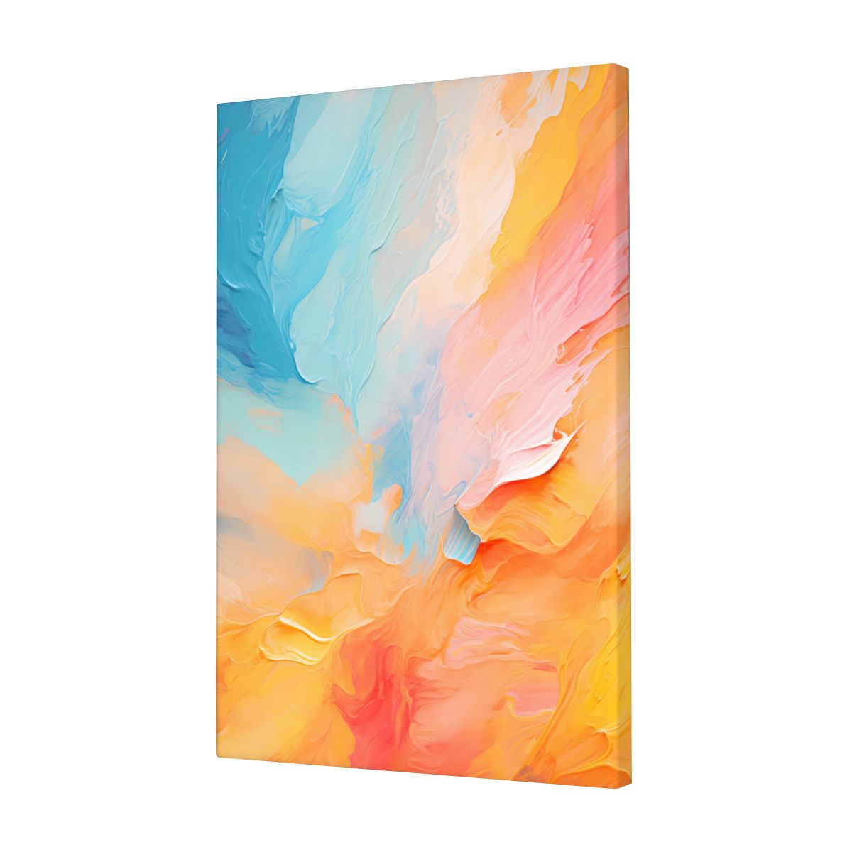 Sunrise Harmony Abstract Color Framed Canvas Art #001