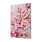 Soft Pink Garden Textured Canvas Wall Art #004